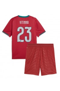 Portugali Vitinha #23 Jalkapallovaatteet Lasten Kotipeliasu MM-kisat 2026 Lyhythihainen (+ Lyhyet housut)